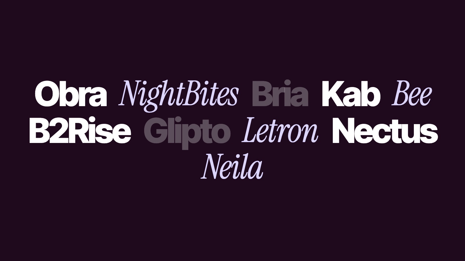 Selected names